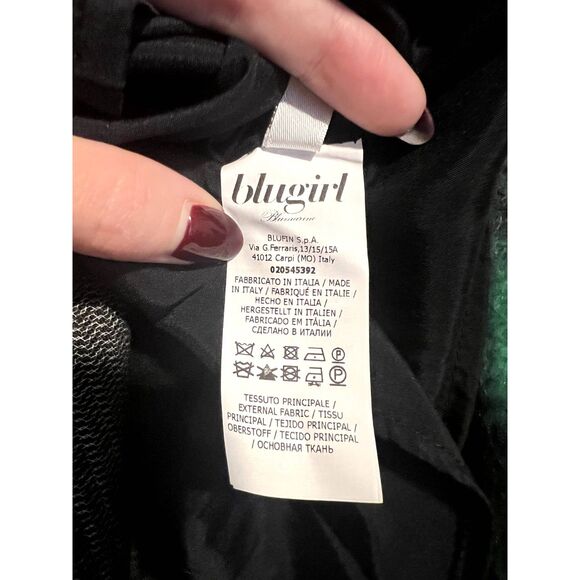 NWT Blugirl Blumarine Plaid Mohair Wool Blend Pleated Midi Preppy Skirt M - Picture 13 of 14